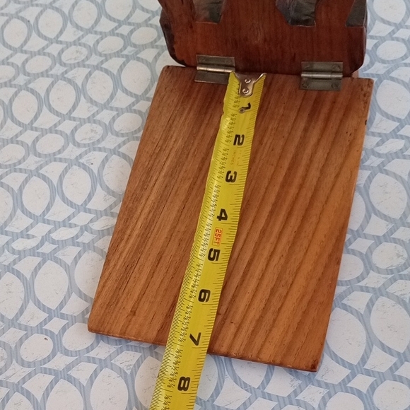 🐘 Vintage Hand Carved Wooden Elephant Bookends – Boho Safari Decor – Solid Wood - Picture 3 of 10